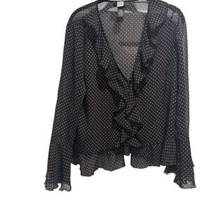 Studio 1940 Black and Pink Polka Dot Blouse